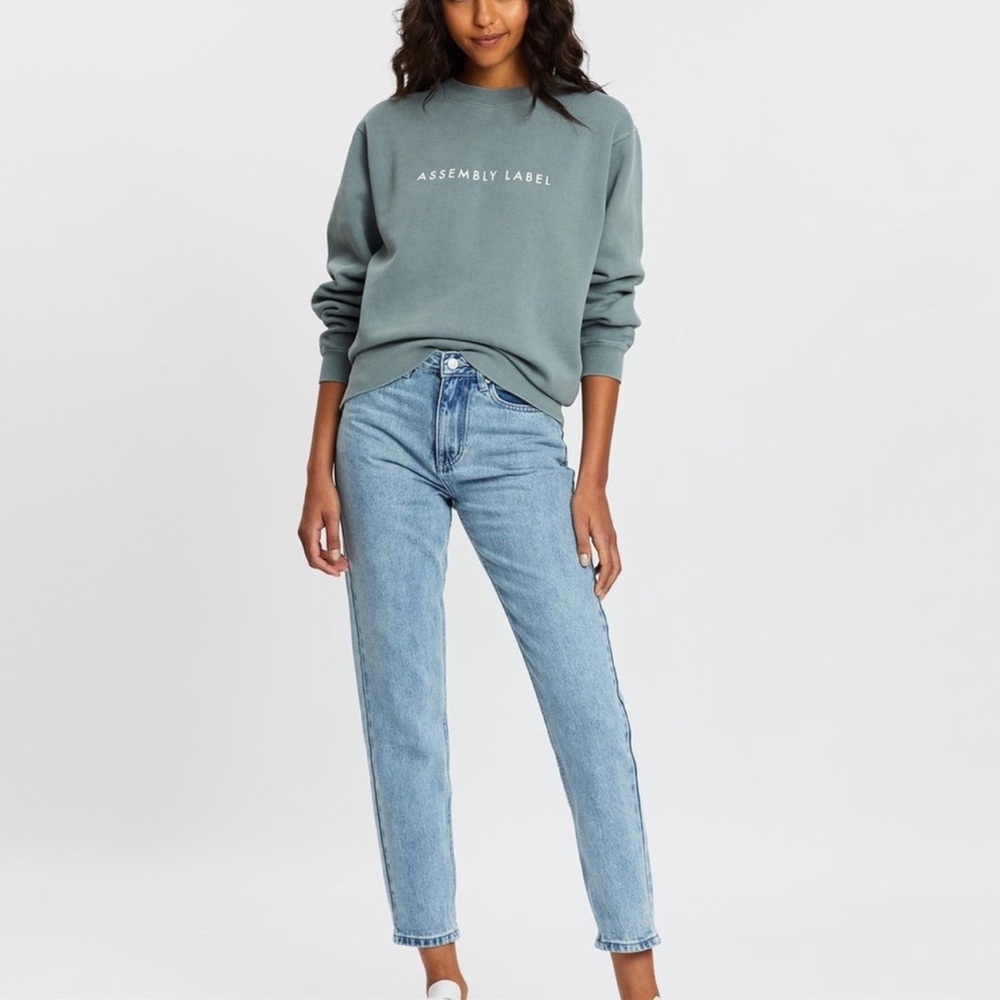 ASSEMBLY LABEL x REVOLVE High Rise Button Fly Straight Leg Jeans Size 8 - Picture 5 of 13